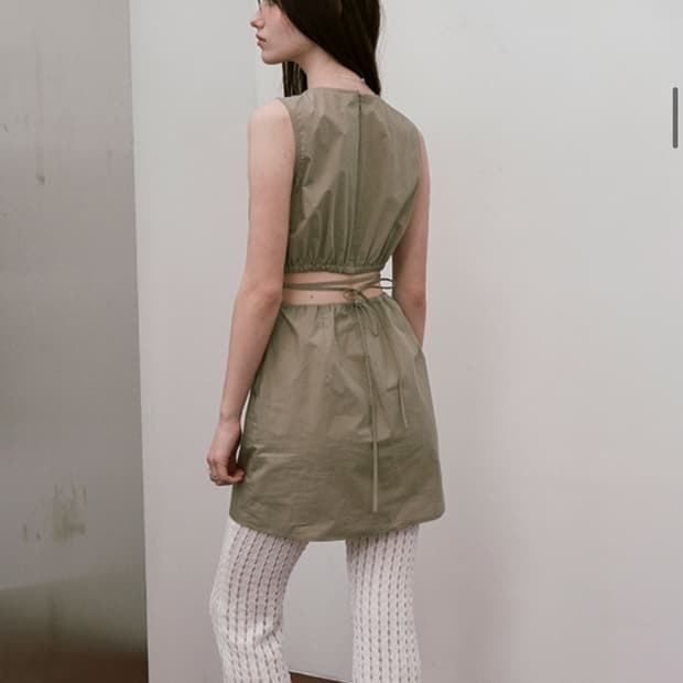 Back Open Tie Mini Dress 