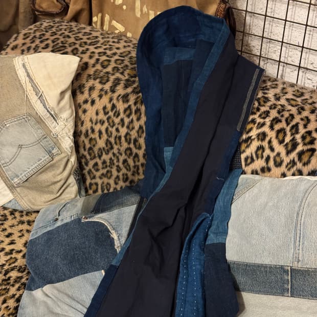 데님 사시코 스카프