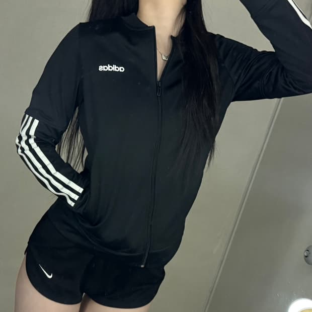 아디다스 영어로고 삼선 트랙탑 져지