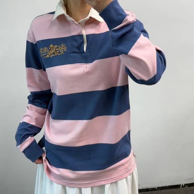 [L] 폴로 커스텀핏 스트라이프 럭비티