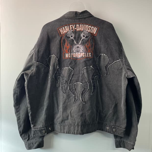90s 할리 데이비슨 플레임 워크자켓