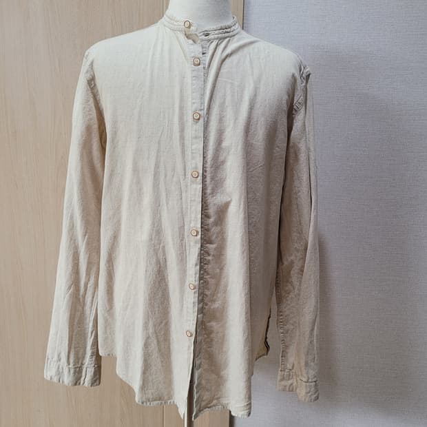 자라맨 ZARAMAN 린넨 헨리넥 셔츠 105 로우화이트(미색)