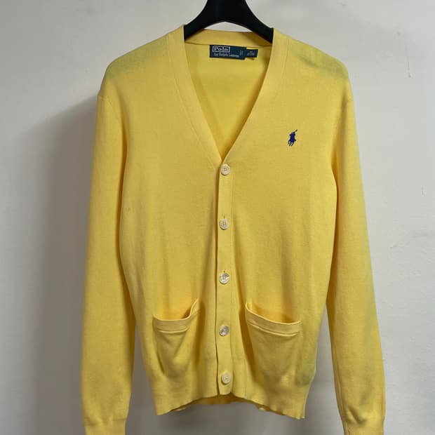 폴로 랄프로렌 옐로우 브이넥 가디건  (on.555)