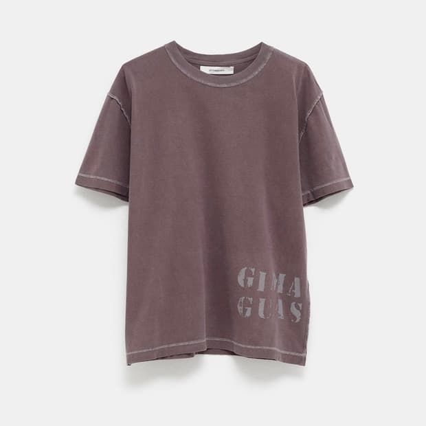 [M,L,XL]기마구아스 GIMA 로고 티셔츠/브라운