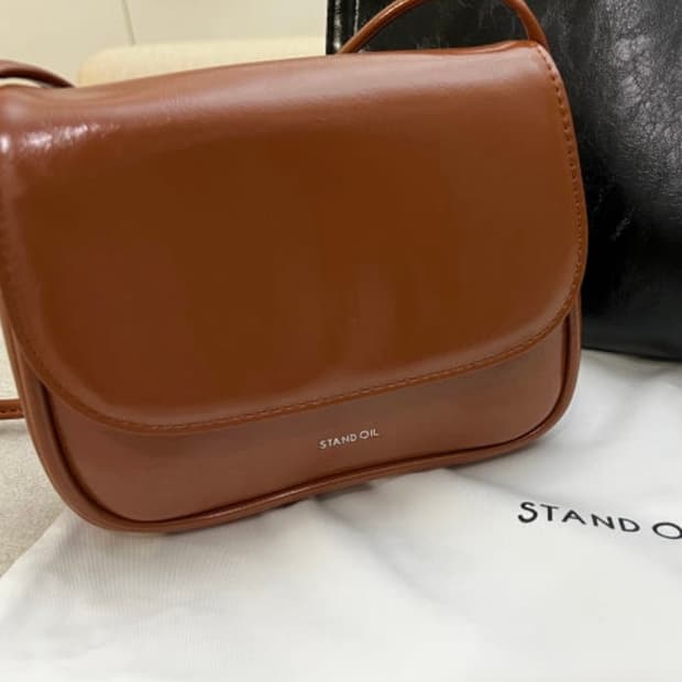 스탠드오일 브라운 미니백 숄더백 크로스백 유광