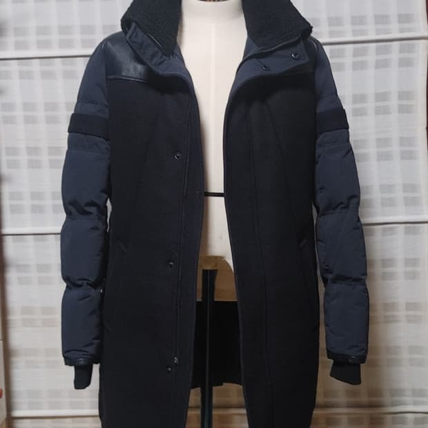 (한섬) 시스템 옴므 네이비 구스다운 패딩 점퍼 100 (슬림)