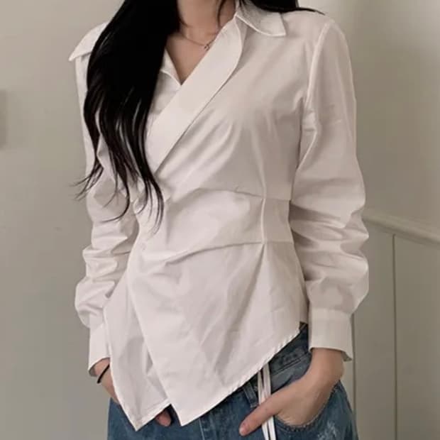 사선 포인트 셔츠