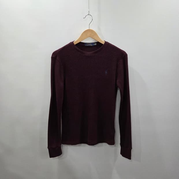 폴로랄프로렌 우먼 와플 롱슬리브 버건디 M 