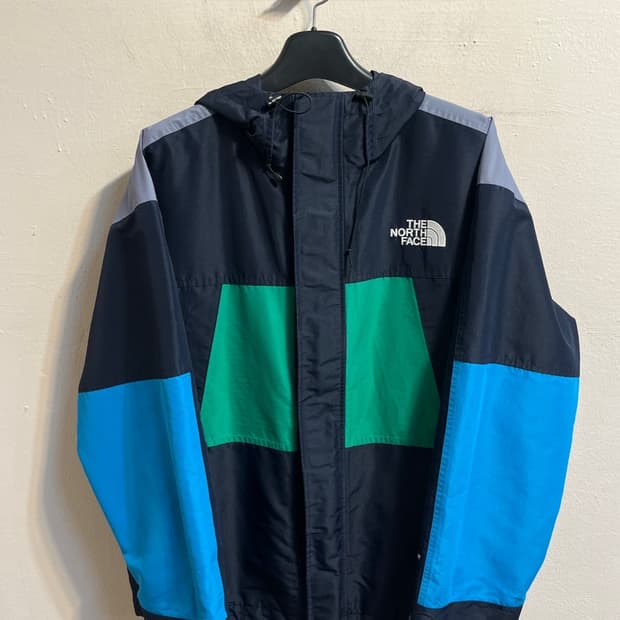 더 노스 페이스 컬러블럭 후드 윈드브레이커 자켓
