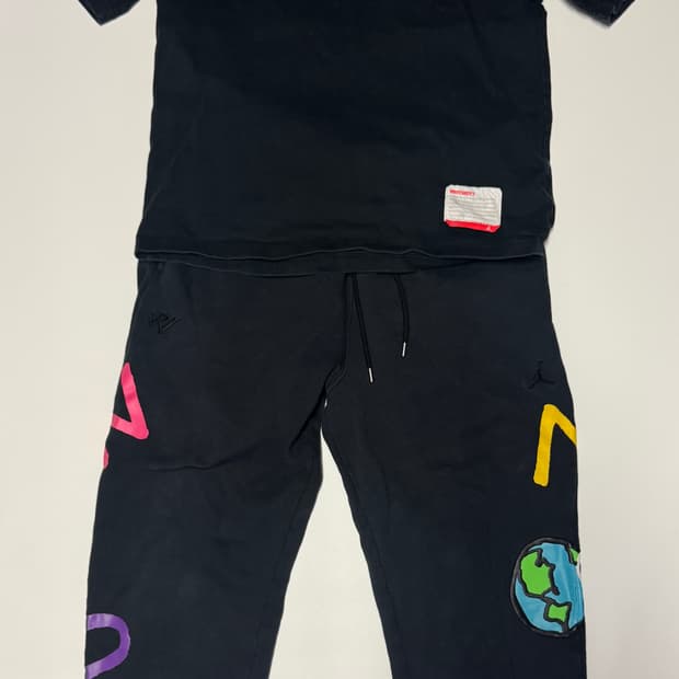 나이키 조던 와이낫 트레이닝 조거 팬츠 반팔티 셋업 M