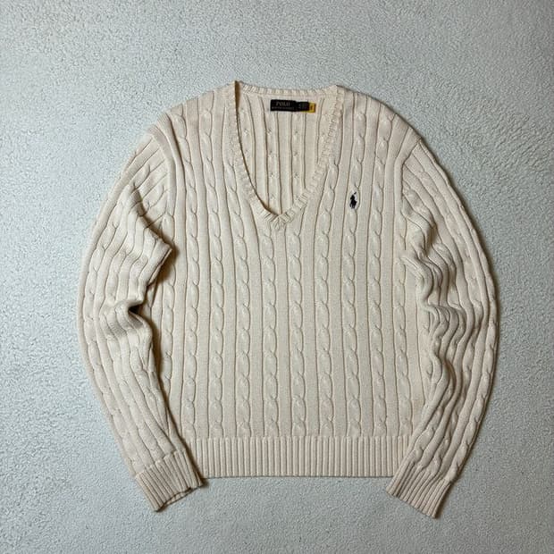 폴로 랄프로렌 큐알 신형 우먼스 코튼 꽈배기 니트 PN7709