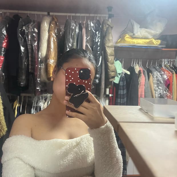 흰색 뽀글이 파티룩  셋업