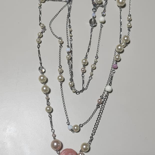 안나수이 진주 꽃 목걸이