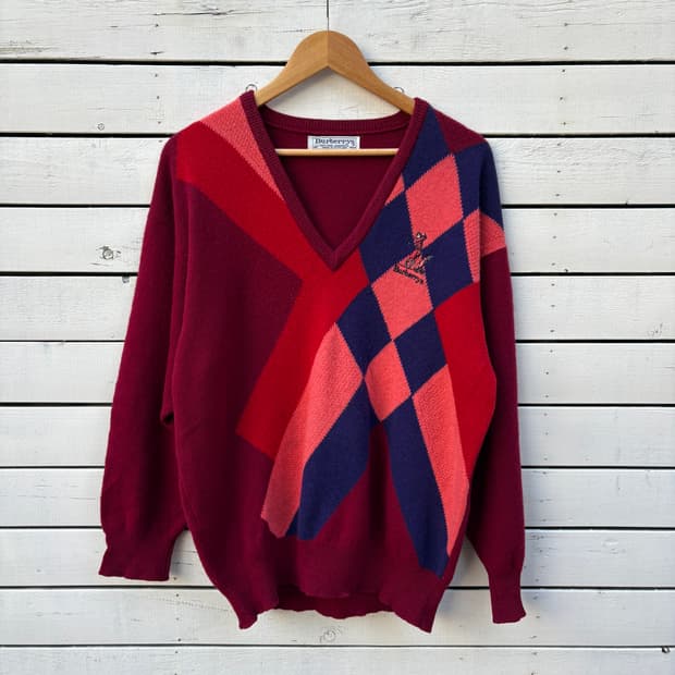 Burberry 90s 버버리 브이넥 니트