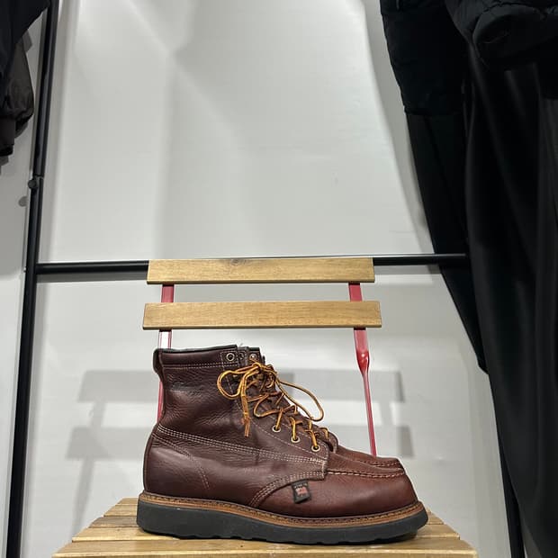 US9 270) 쏘로굿 워커 남성 남자 부추 목토 레더 브라운