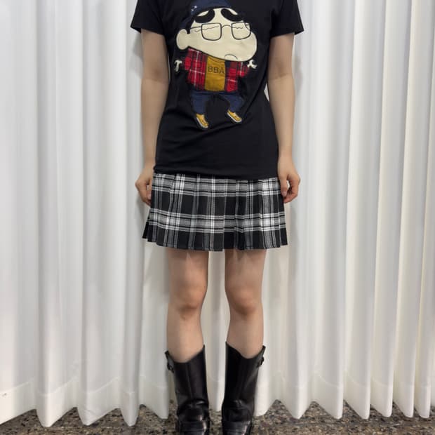 check pleats skirt
