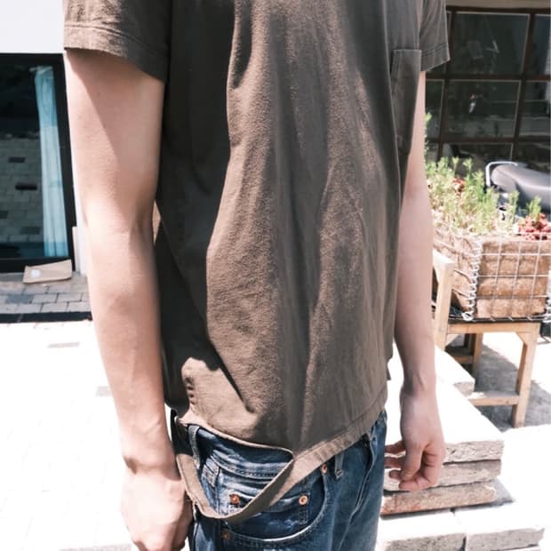 헬무트랭 로우엣지 포켓 티셔츠 Helmutlang