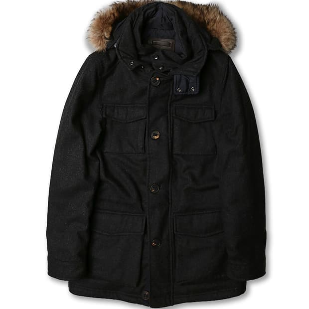 마시모두띠 [Massimo Dutti] 차콜 울 클래식 필드 패딩 자켓