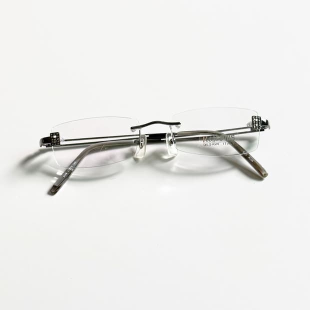 R&B EYEWEAR 무테 스퀘어 메탈 프레임 빈티지 안경