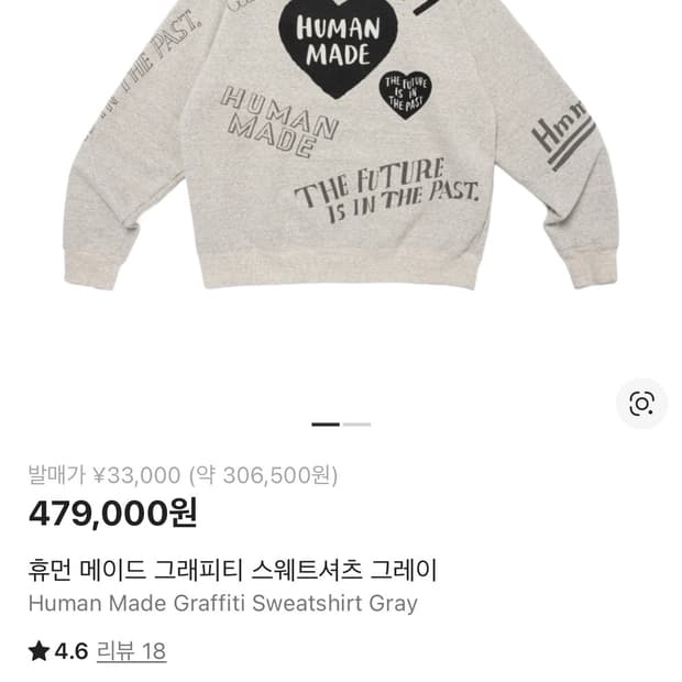 휴먼 메이드 그래피티 스웨트셔츠 그레이