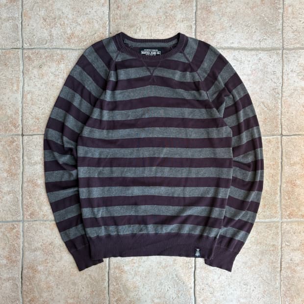 [XL] Nautica purple stripe cotton knit