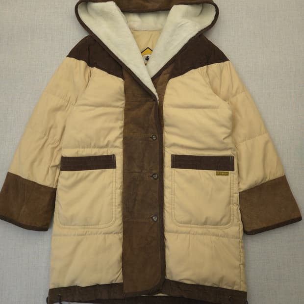 블랙덕 후드 패딩 자켓 베이지 브라운