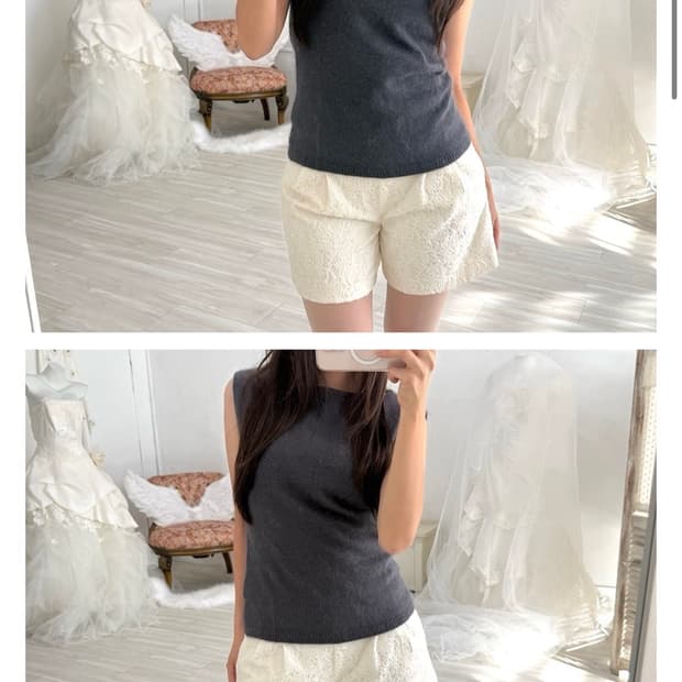 charcoal sleeveless knit