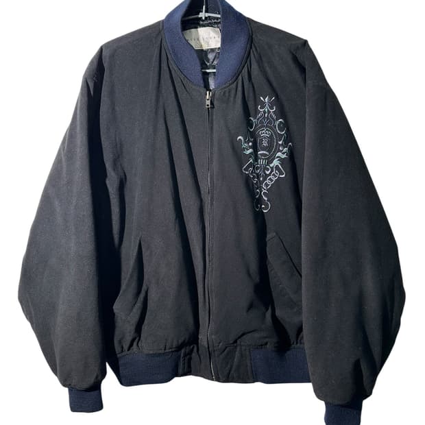 mile stone 자수 면 스웨이드 블루종