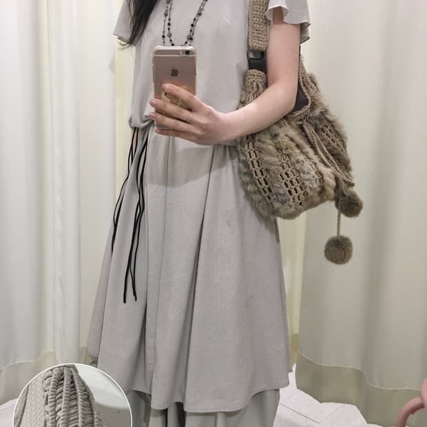 숄더 트위스트 포인트 원피스