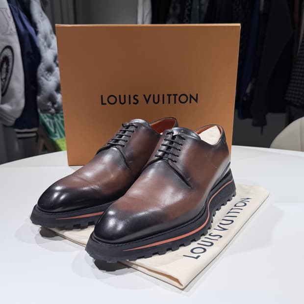 (A/8.5) / 루이비통 더비 클리퍼 카프스킨 코냑 브라운 구두 로퍼