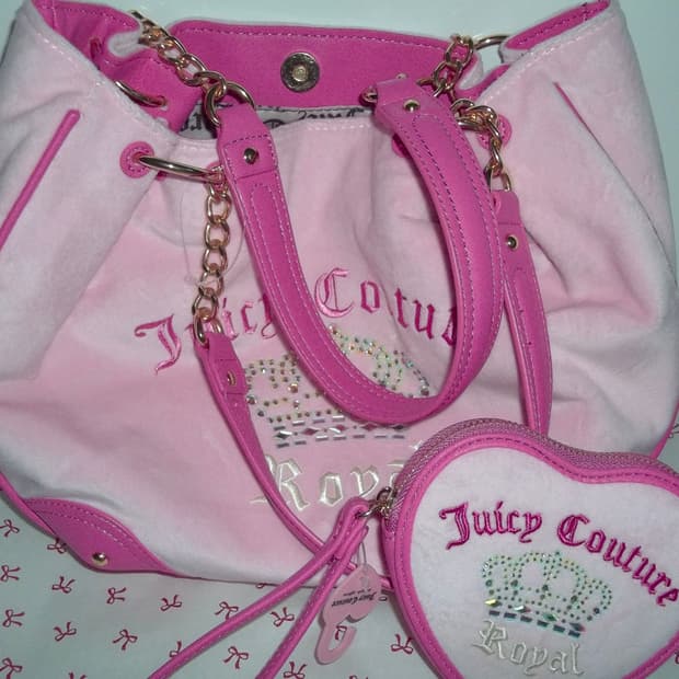 쥬시 꾸뛰르 하트 코인월렛 세트 숄더백 핑크