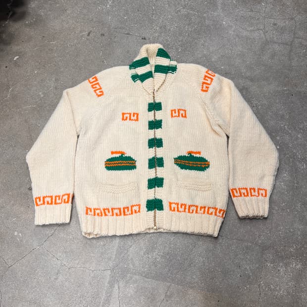 코위찬 컬링 니트 집업 