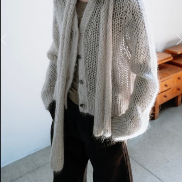 MONOHA Mohair short cardigan light beige