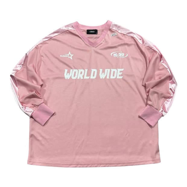 ✨ (바배) CIDER 월드와이드 핑크 오버핏 롱슬리브 