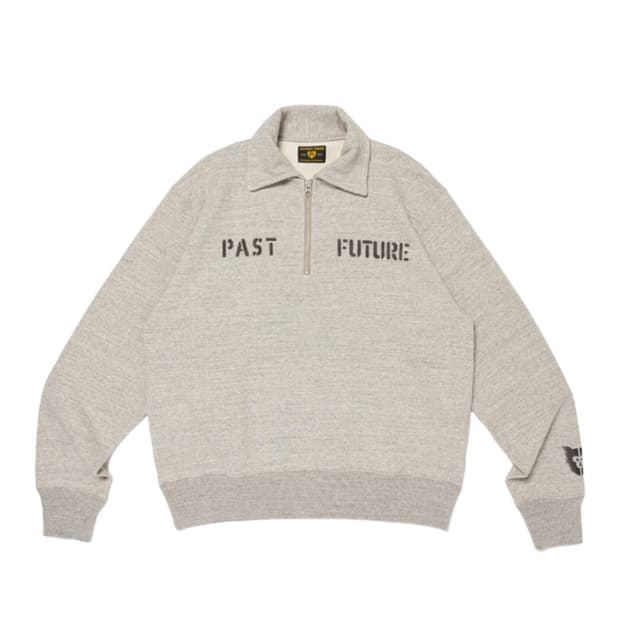 [M] 휴먼메이드 하프집 스웻셔츠 그레이