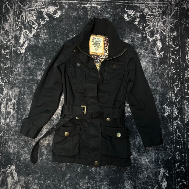 00s Style Black Long Jacket