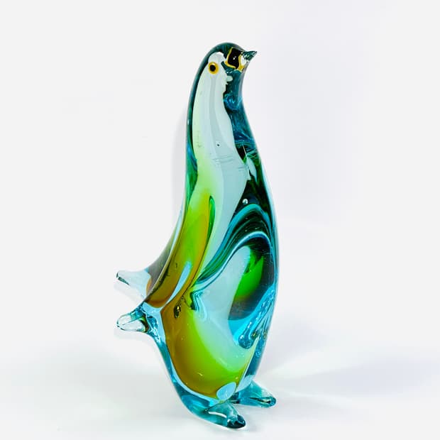 일본 빈티지 마르티 아트글라스 팽귄 오브제