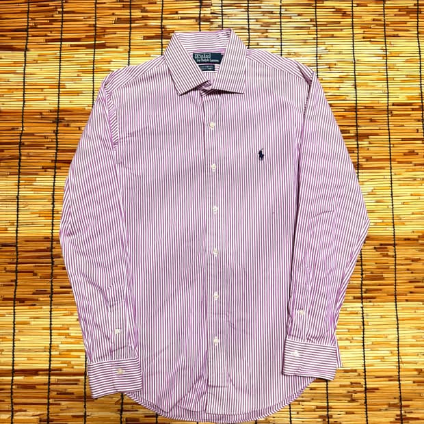 폴로 퍼플 스트라이프 패턴 셔츠 40 m