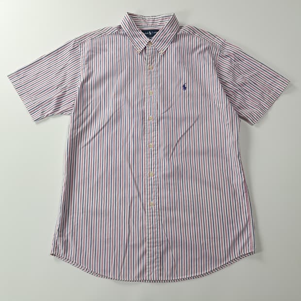 CK211 L 폴로 00s 홍콩판 네이비 핑크 스트라이프 반팔 셔츠 남