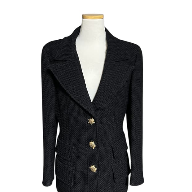 발렌티노 부티크 블랙 트위드 자켓 스커트 세트 명품셋업