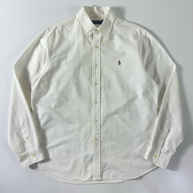Polo  폴로 랄프로렌 자수 코튼 화이트 옥스퍼드 셔츠 