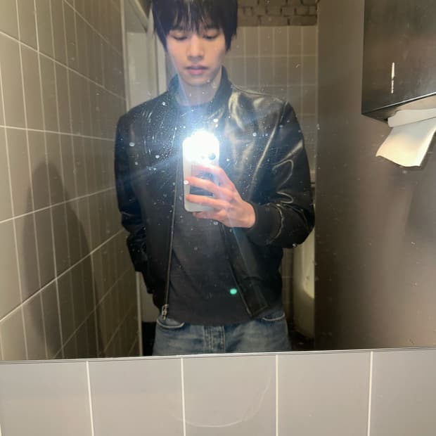 [48] 강정석 레더 자켓 - 카키