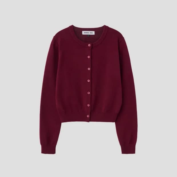 제너럴 아이디어 울 가디건 버건디 m
