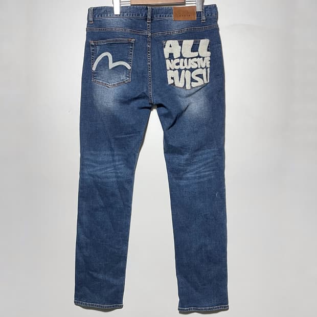 EVISU 에비수 청바지 화이트 갈매기 데님팬츠