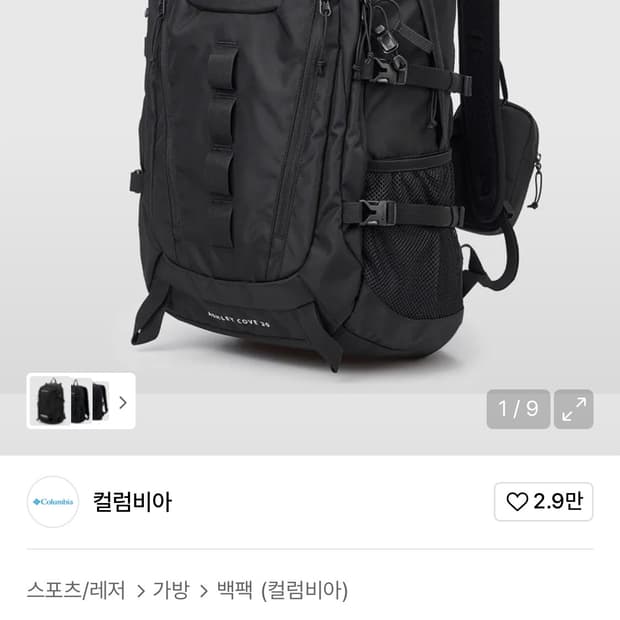 컬럼비아 애슐리 백팩 30L