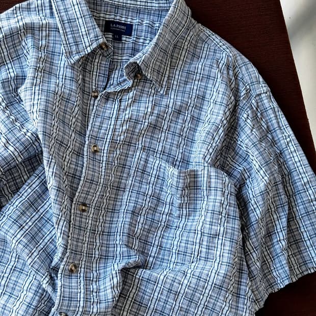 Natural sucker fabric H/S shirt
