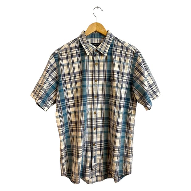 빈폴 블루 체크 반팔 셔츠 XL