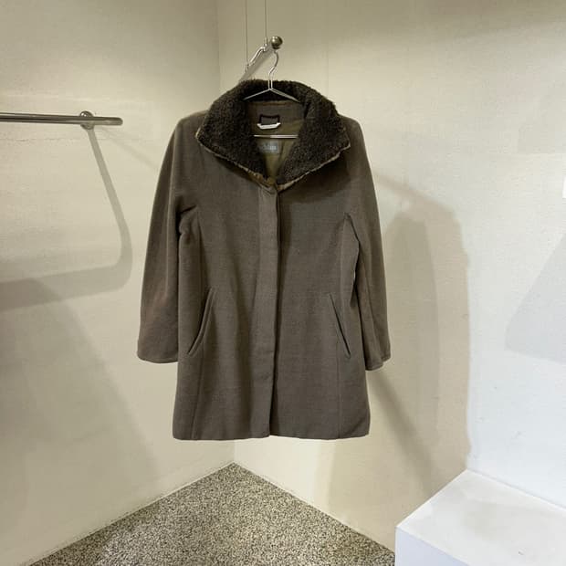 막스마라 퍼 카라 울 코트