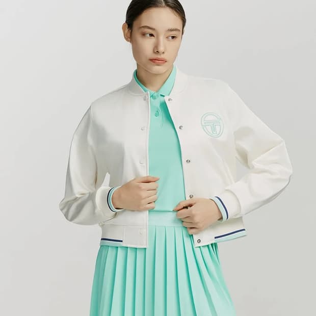 세르지오타키니 프레피 사틴 바시티 자켓