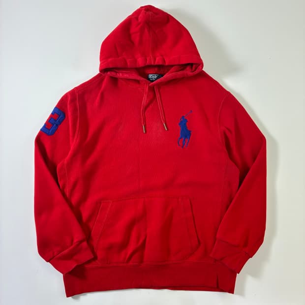 Polo 폴로 랄프로렌 딥레드 빅포니 후드티